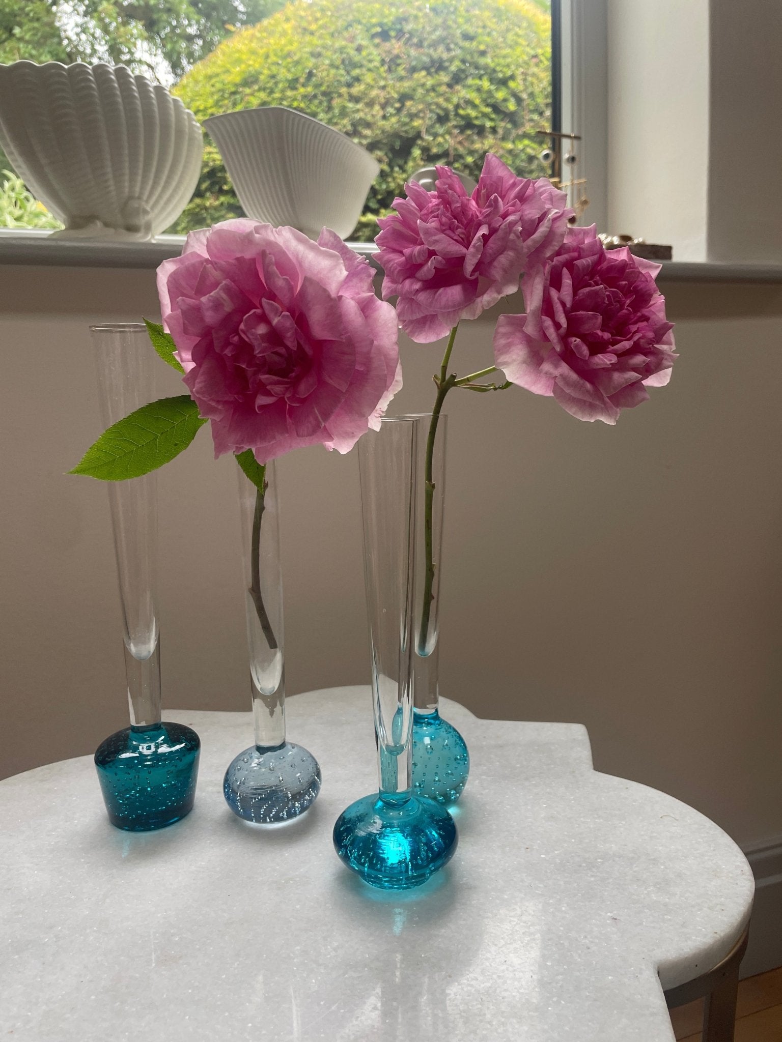 Set of 4 mid century bud glass vases - Natalia Willmott