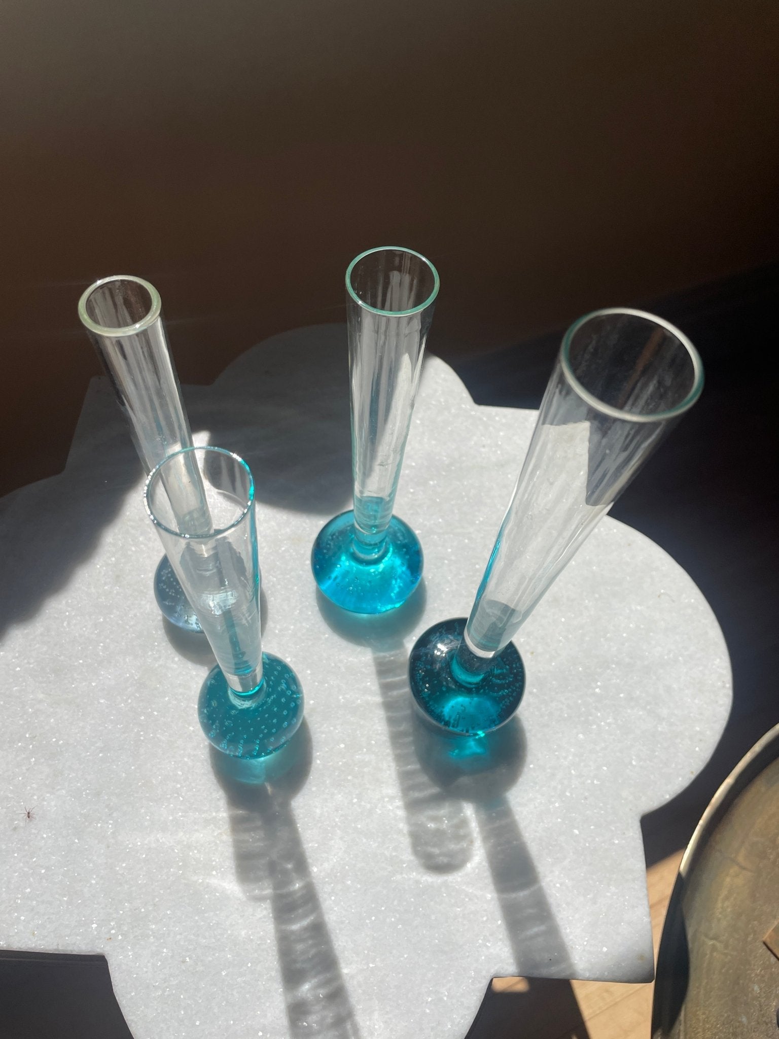 Set of 4 mid century bud glass vases - Natalia Willmott