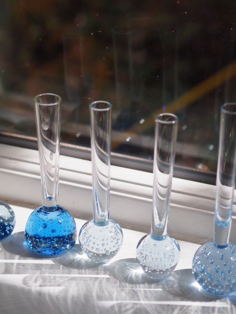 Set of 9 mid century bud glass vases - Natalia Willmott