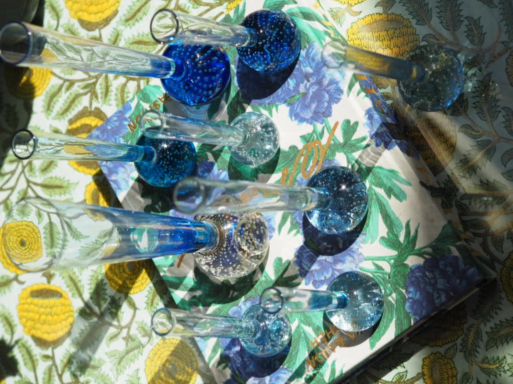 Set of 9 mid century bud glass vases - Natalia Willmott