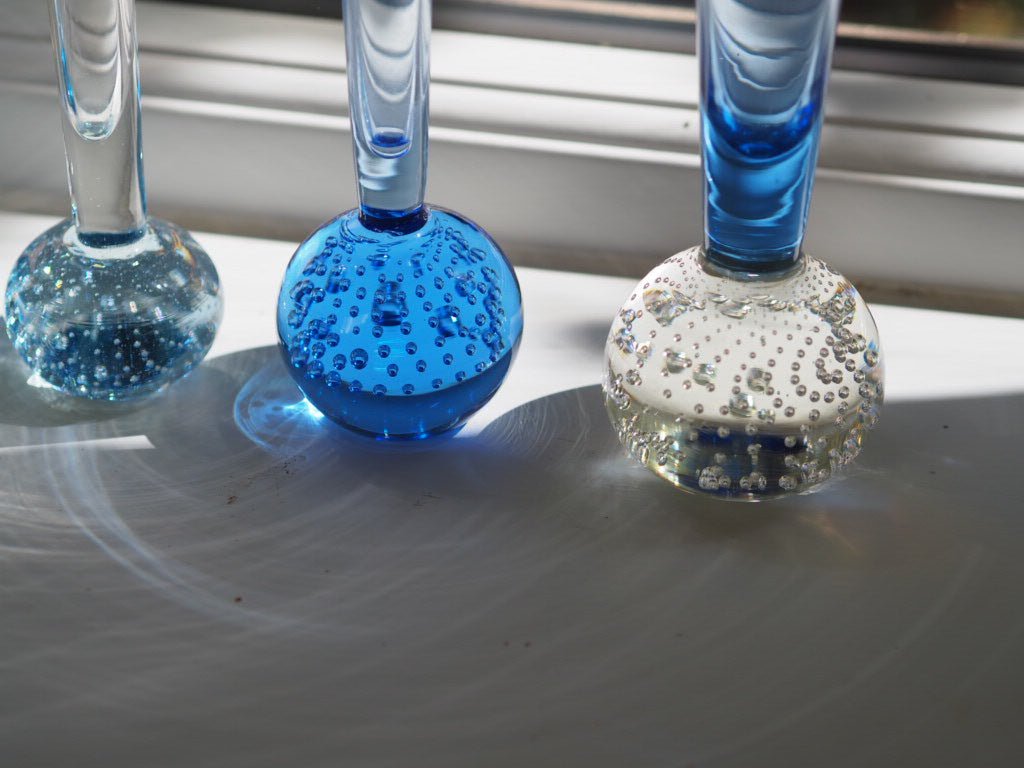 Set of 9 mid century bud glass vases - Natalia Willmott