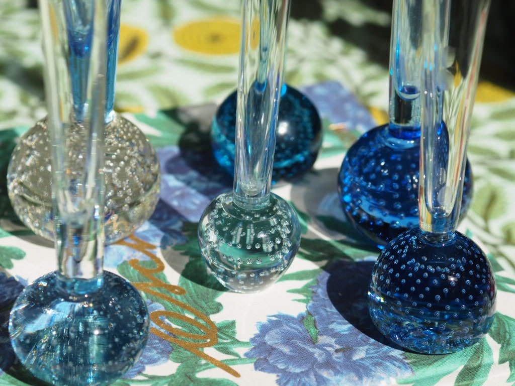 Set of 9 mid century bud glass vases - Natalia Willmott