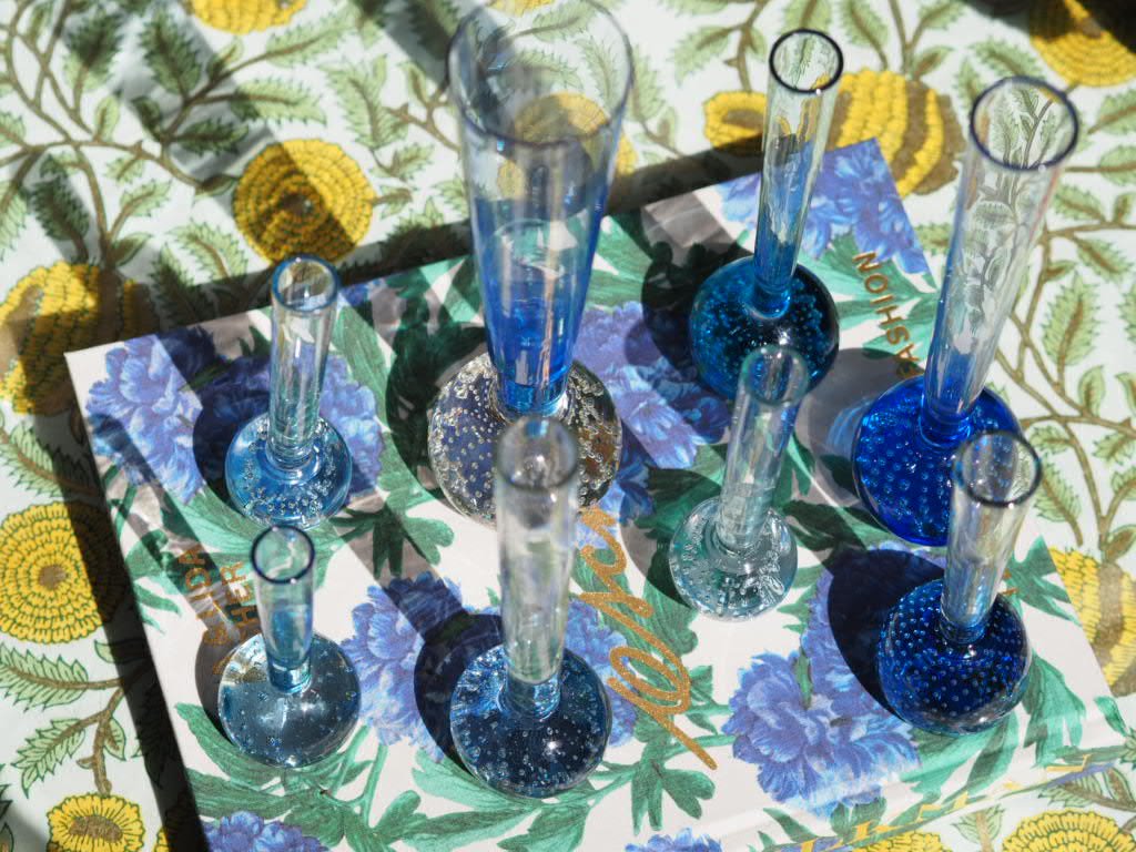Set of 9 mid century bud glass vases - Natalia Willmott
