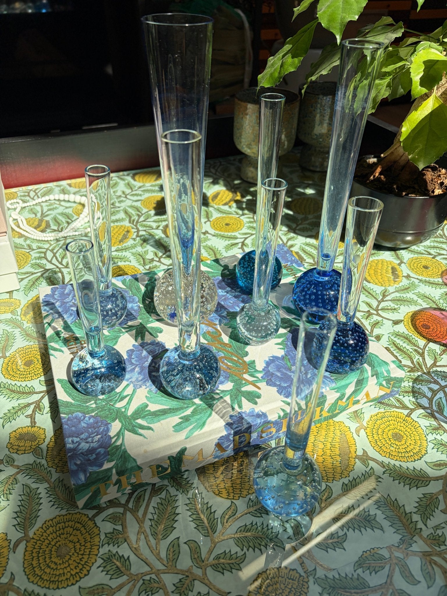 Set of 9 mid century bud glass vases - Natalia Willmott