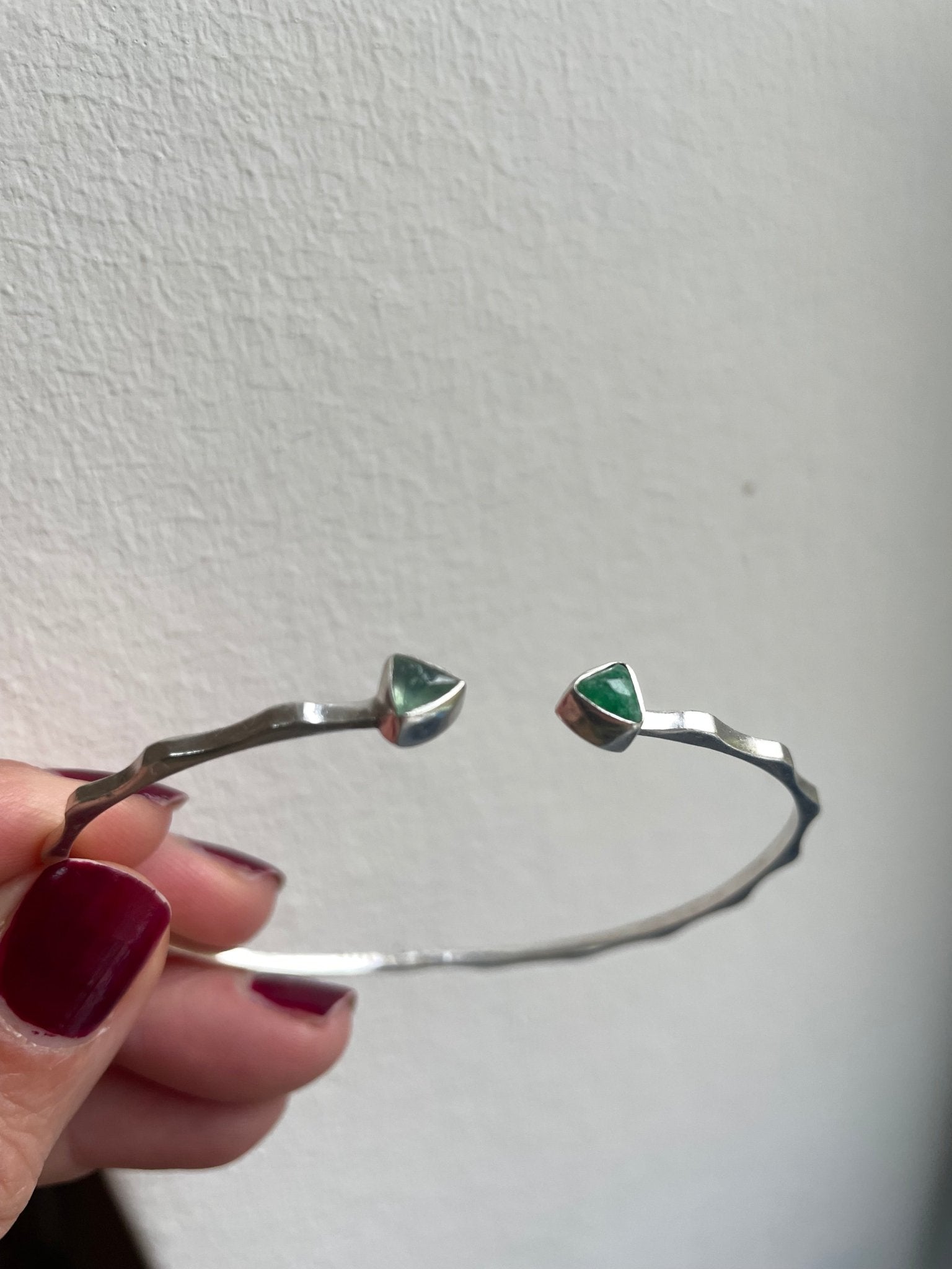 Silver bangle with semi precious stones - Natalia Willmott