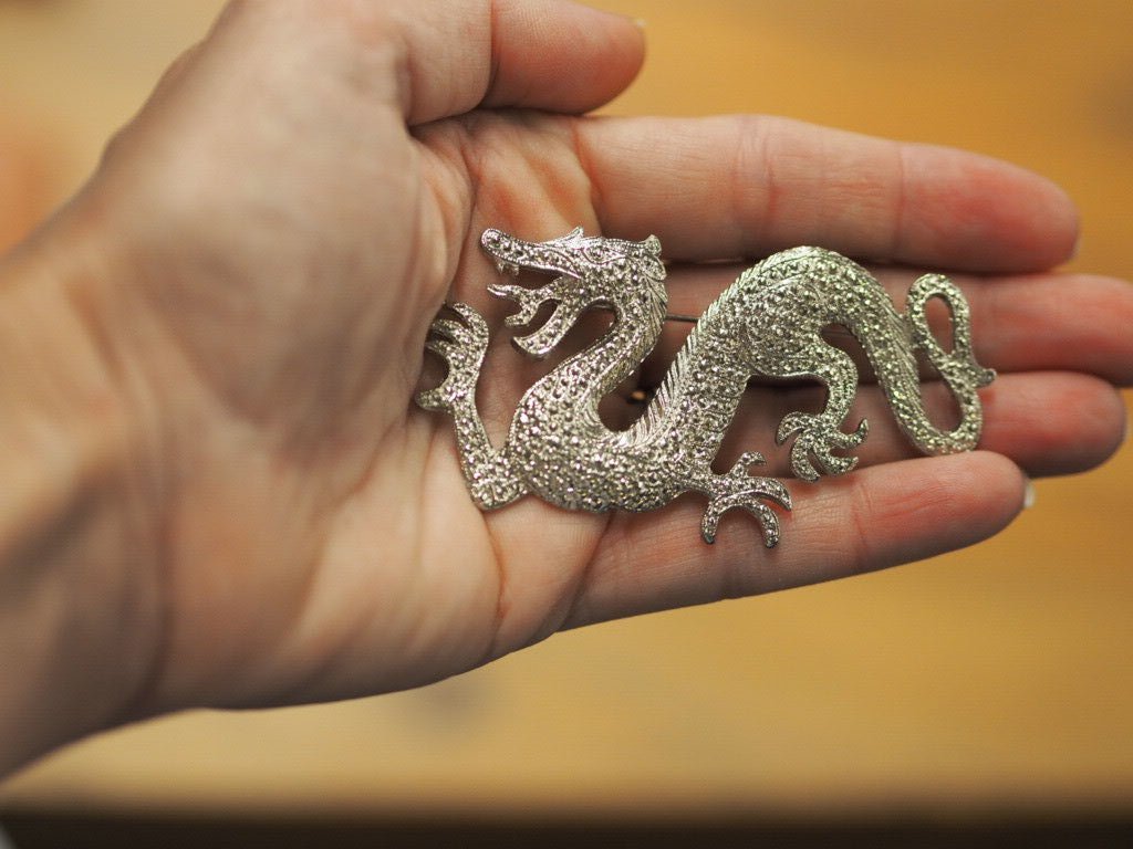 Silver dragon brooch - Natalia Willmott