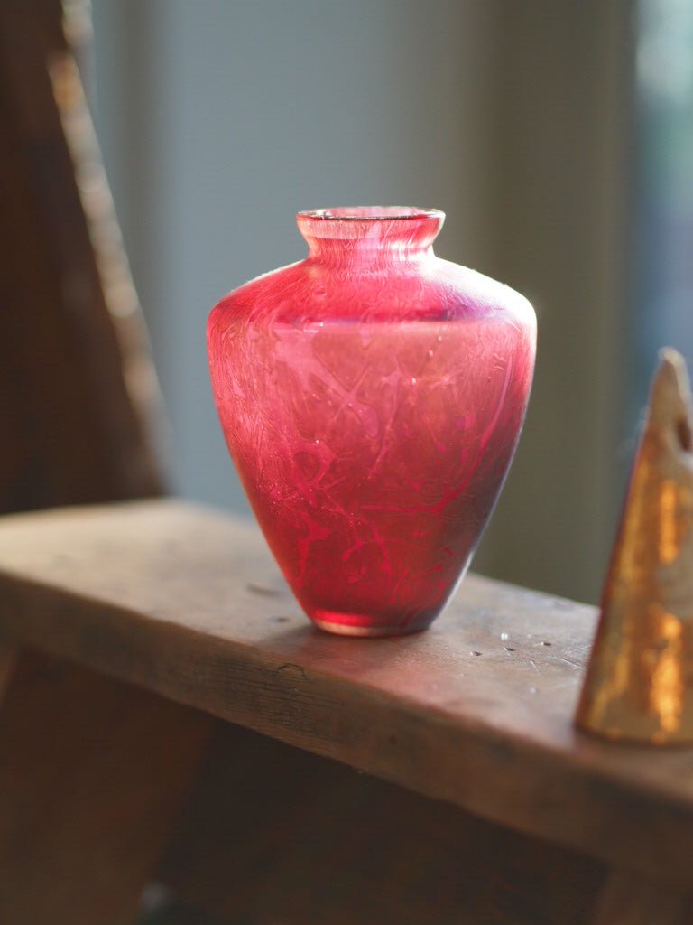 Small iridescent studio glass vase - Natalia Willmott