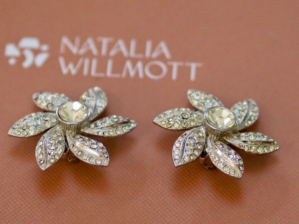 Sphinx flower shape vintage clip on earrings - Natalia Willmott