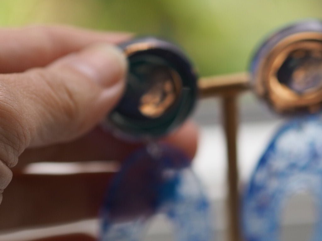 Splatter blue clip on earrings - Natalia Willmott