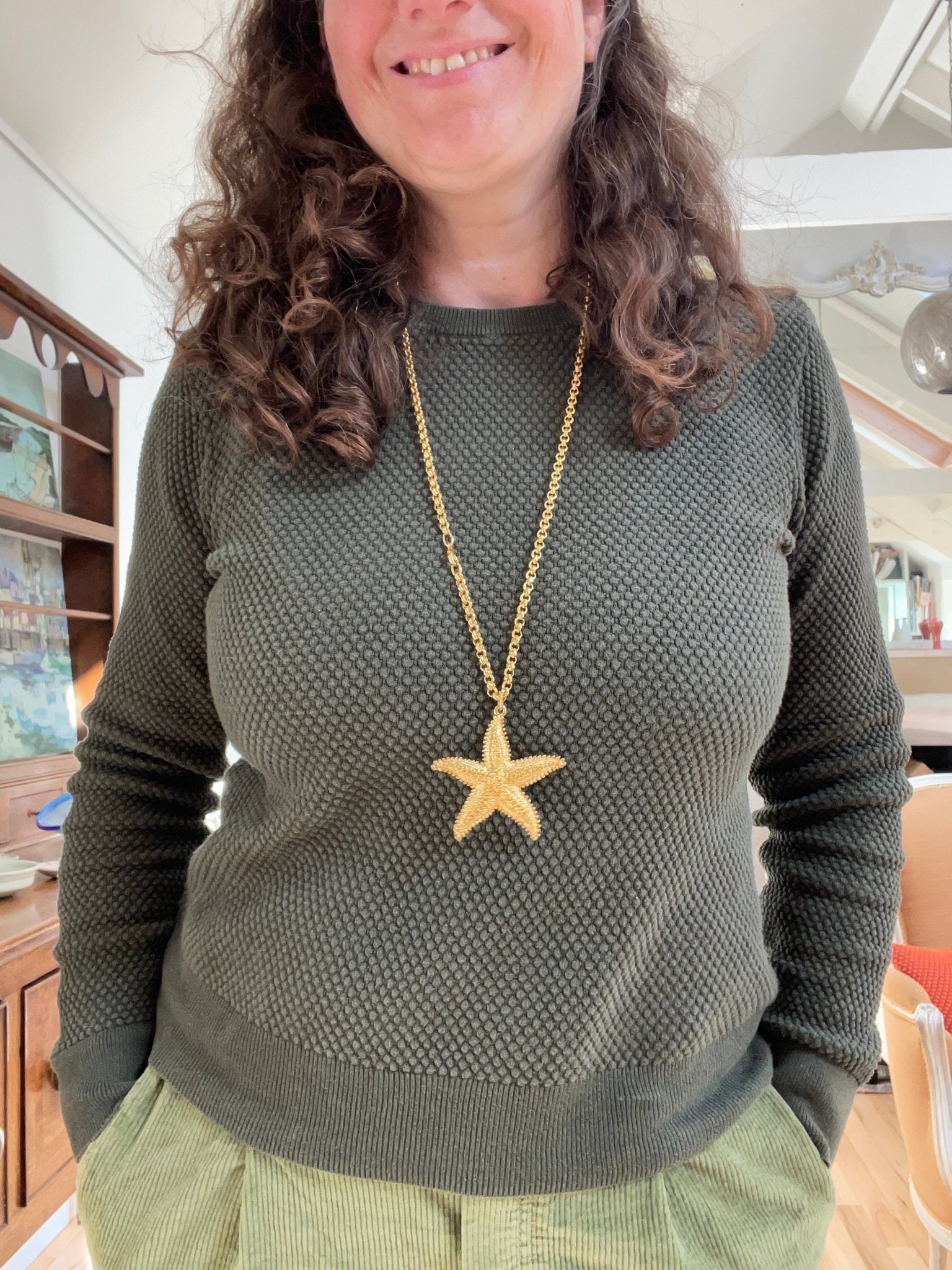 Starfish drop chain necklace - Natalia Willmott