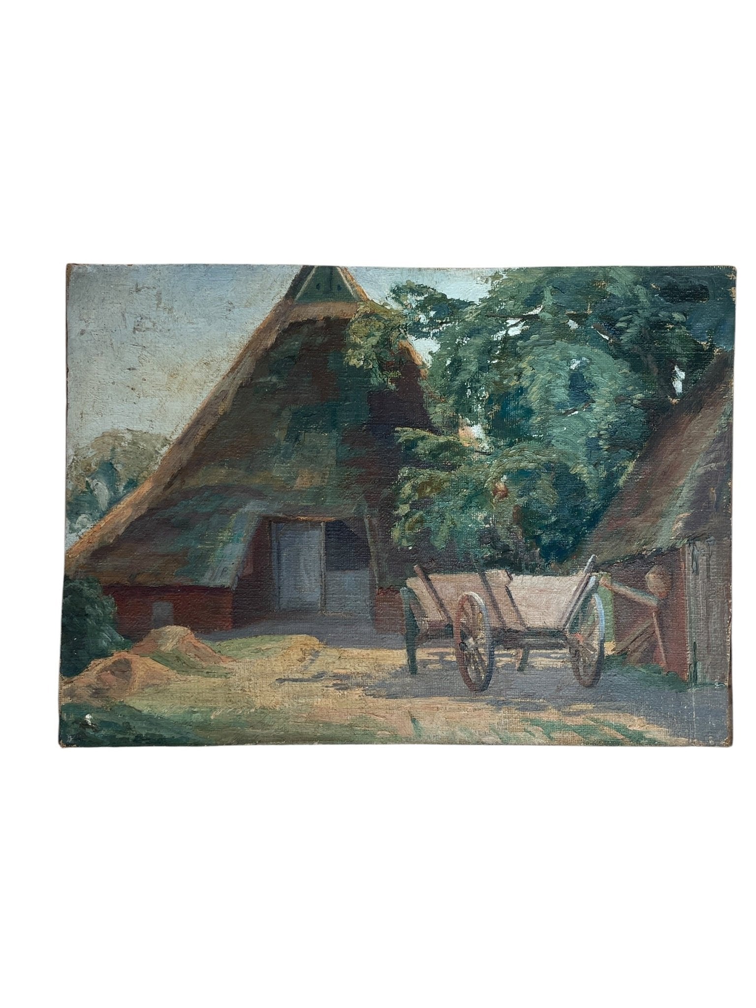 "The cart" vintage oil painting on canvas - Natalia Willmott