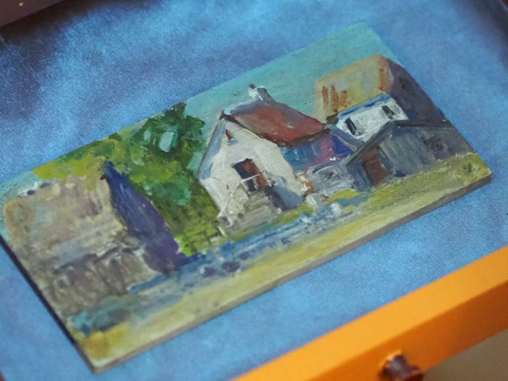 The Farm Yard small oil painting - Natalia Willmott