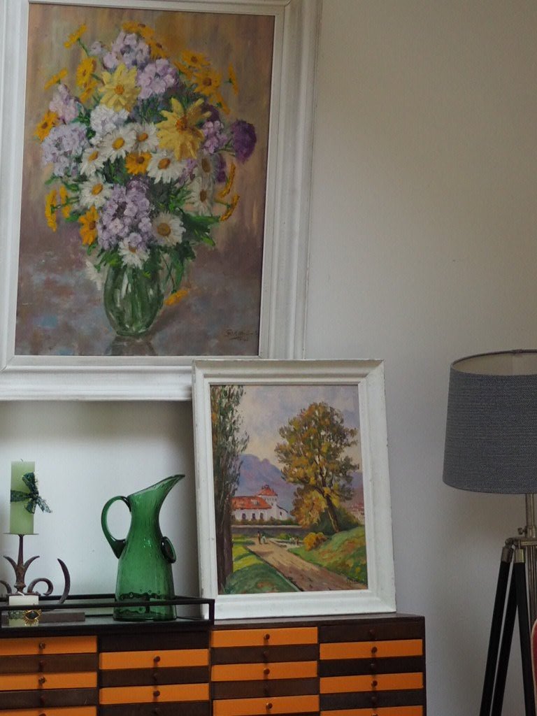 The walk vintage oil painting on board by Florent Chadé - Natalia Willmott
