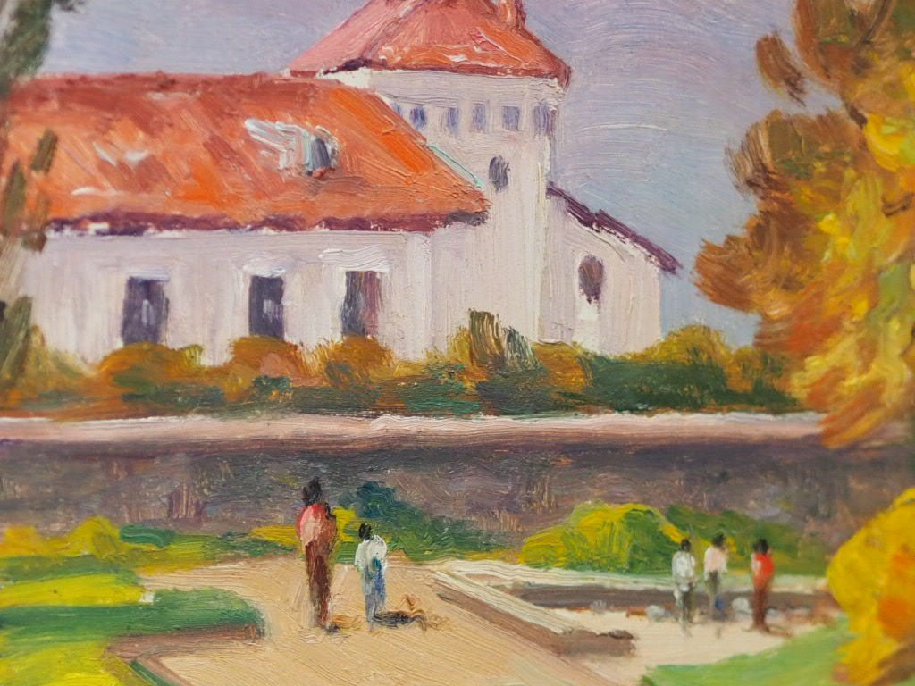 The walk vintage oil painting on board by Florent Chadé - Natalia Willmott