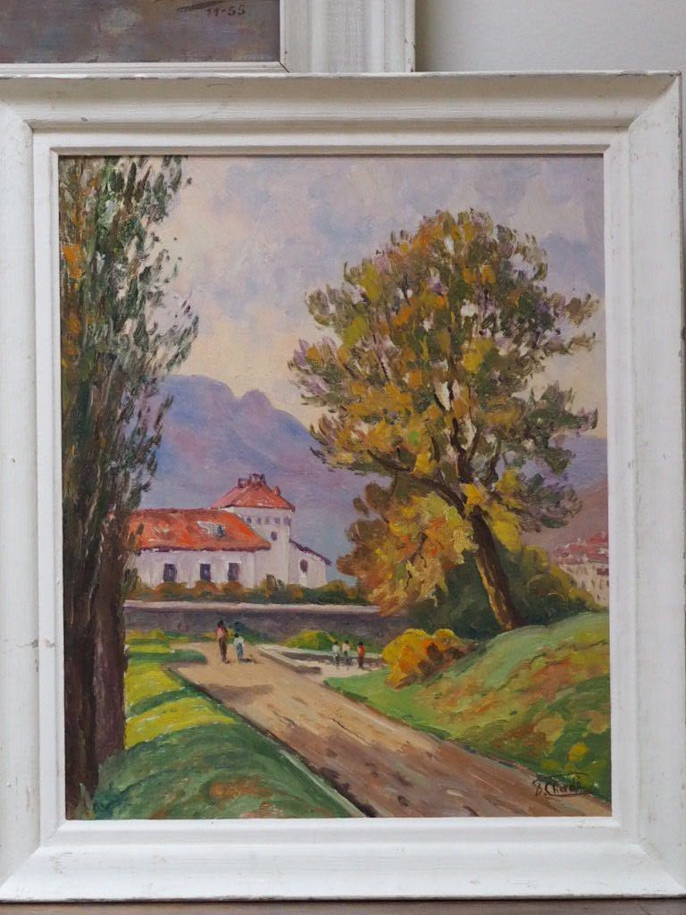 The walk vintage oil painting on board by Florent Chadé - Natalia Willmott