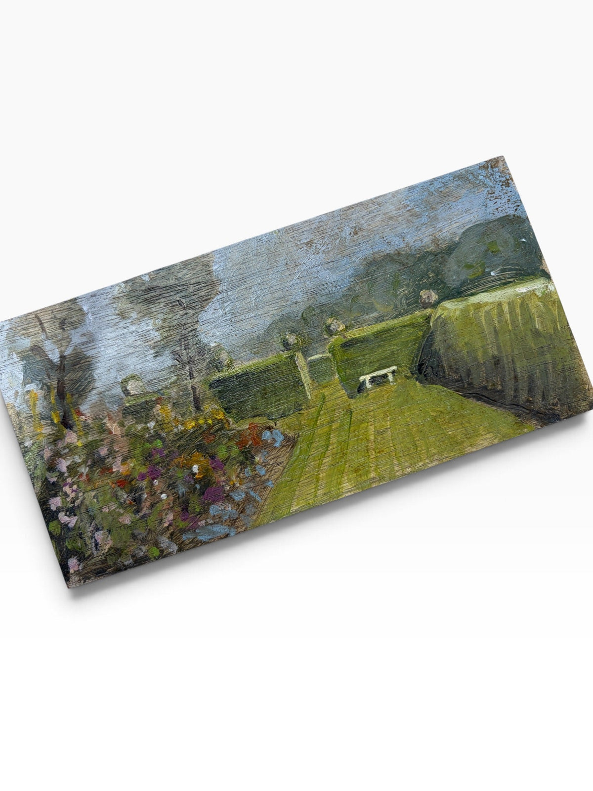 The white bench small oil painting - Natalia Willmott