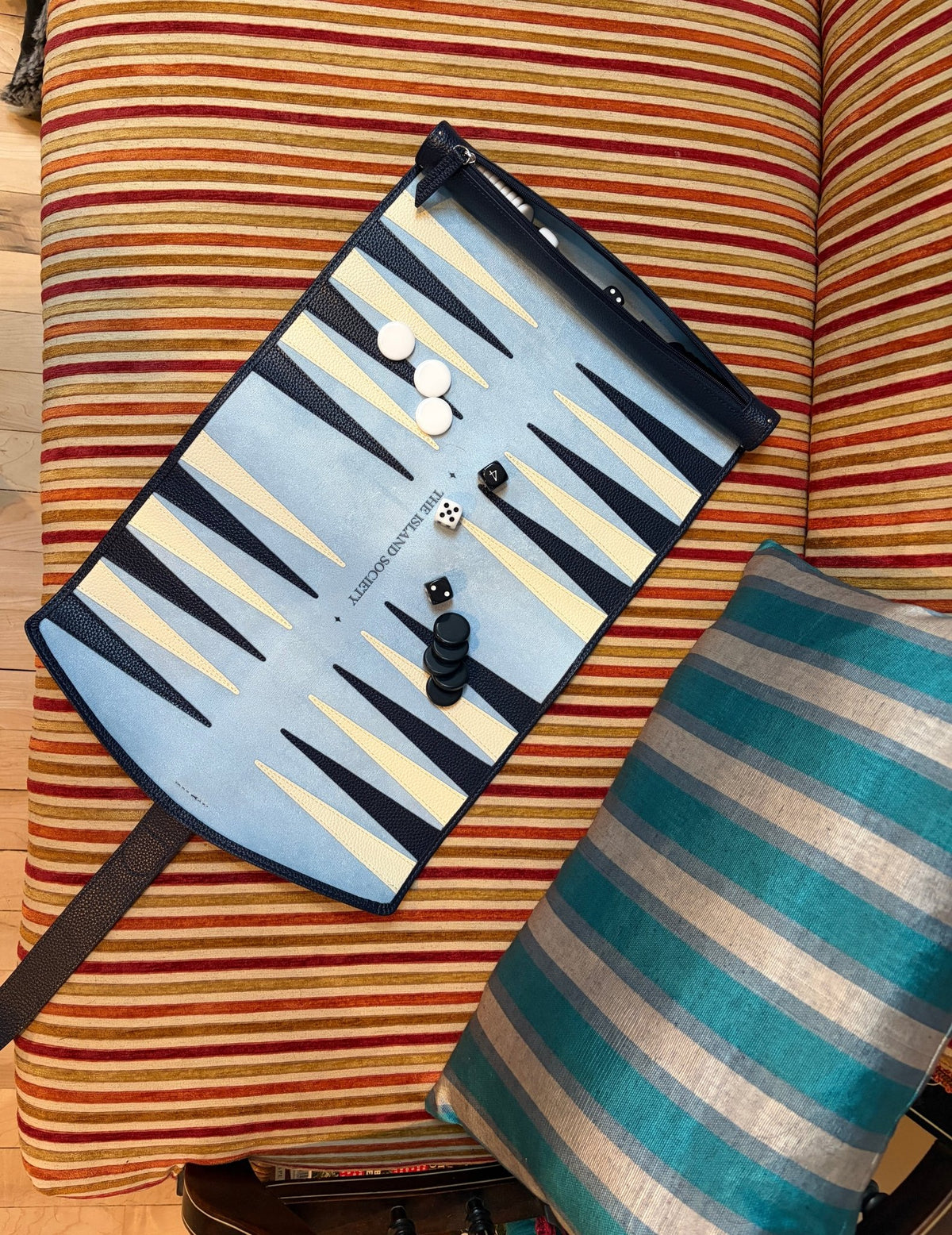 Travel Backgammon Set -roll up design - Natalia Willmott