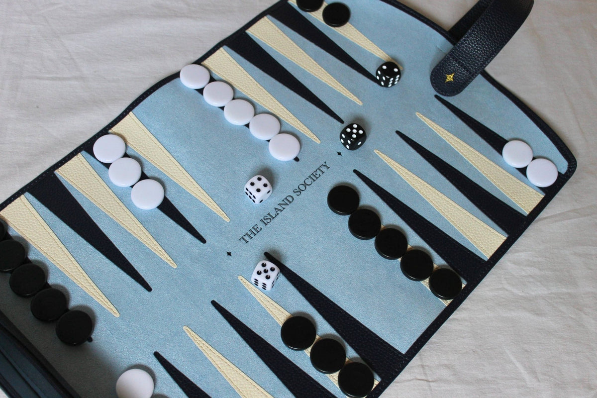 Travel Backgammon Set -roll up design - Natalia Willmott