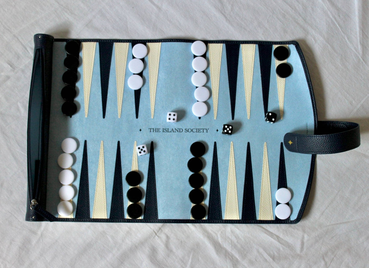 Travel Backgammon Set -roll up design - Natalia Willmott