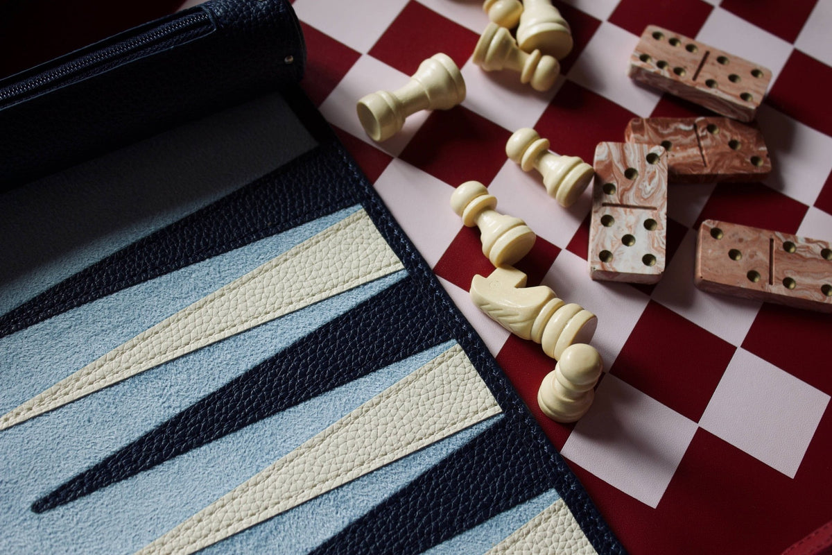 Travel Backgammon Set -roll up design - Natalia Willmott