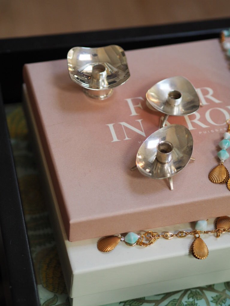 Trio of mid century silver candleholders - Natalia Willmott