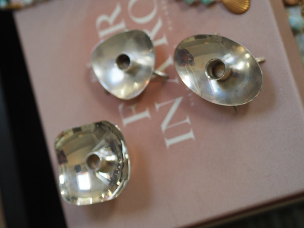 Trio of mid century silver candleholders - Natalia Willmott