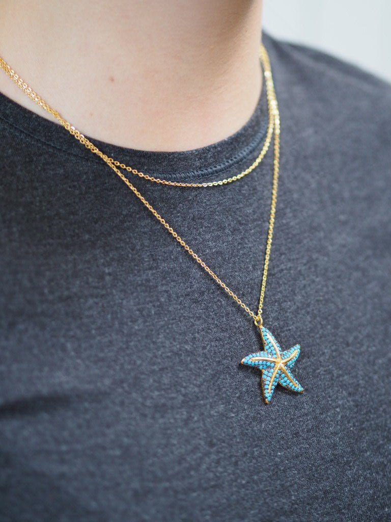 Turquoise starfish pendant necklace - Natalia Willmott