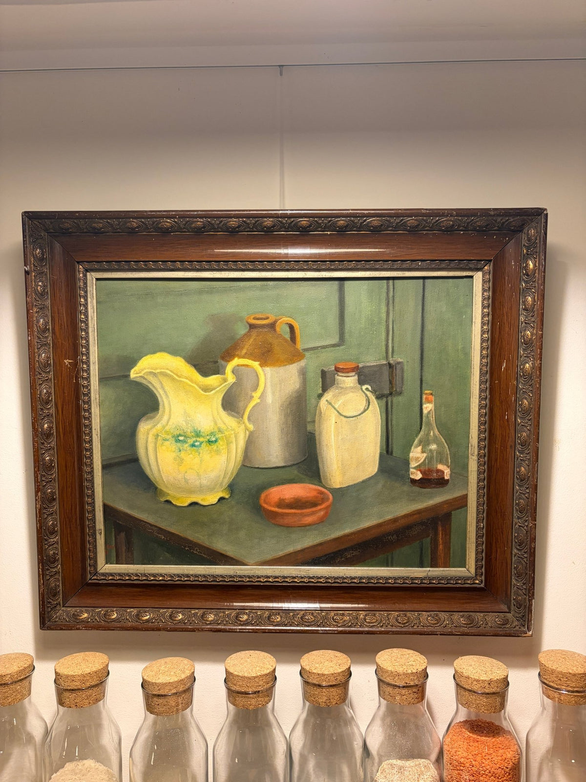 Utility ware mid- century oil painting on board - Natalia Willmott