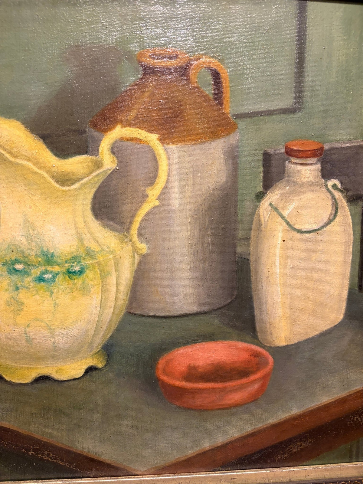 Utility ware mid- century oil painting on board - Natalia Willmott
