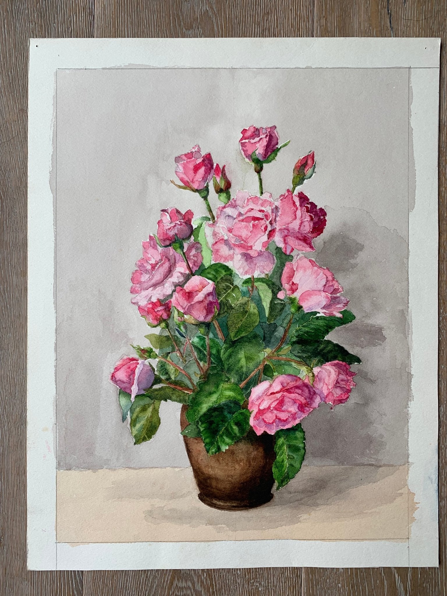 vase of roses watercolour by A. Whitworth - Natalia Willmott