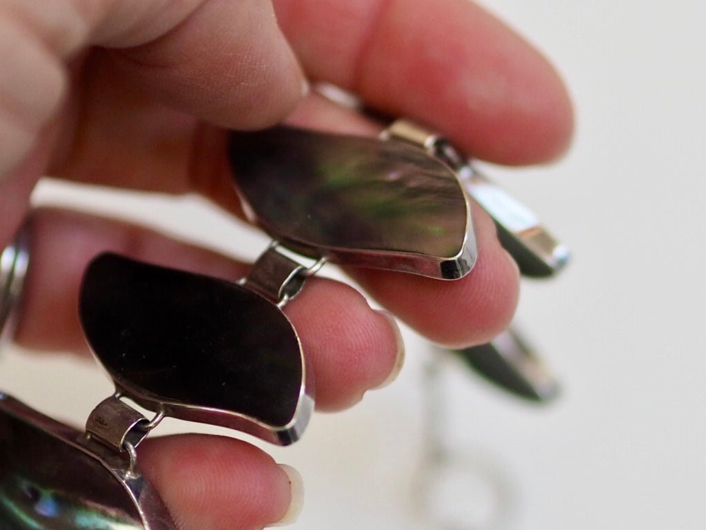 Vintage abalone silver bracelet - Natalia Willmott