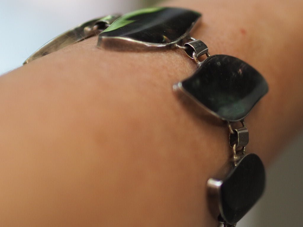 Vintage abalone silver bracelet - Natalia Willmott