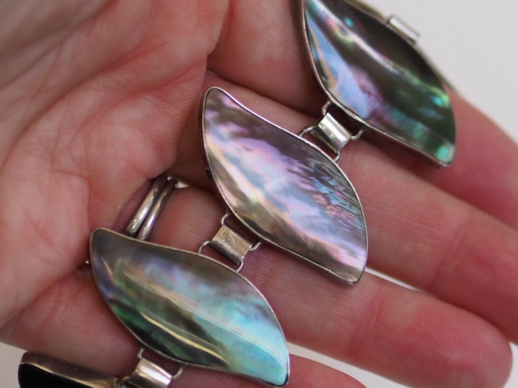 Vintage abalone silver bracelet - Natalia Willmott