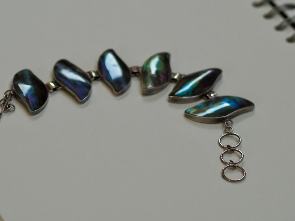Vintage abalone silver bracelet - Natalia Willmott