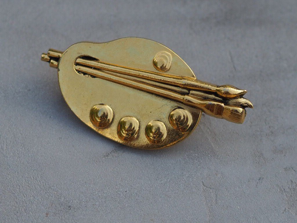 Vintage artist palette brooch - Natalia Willmott