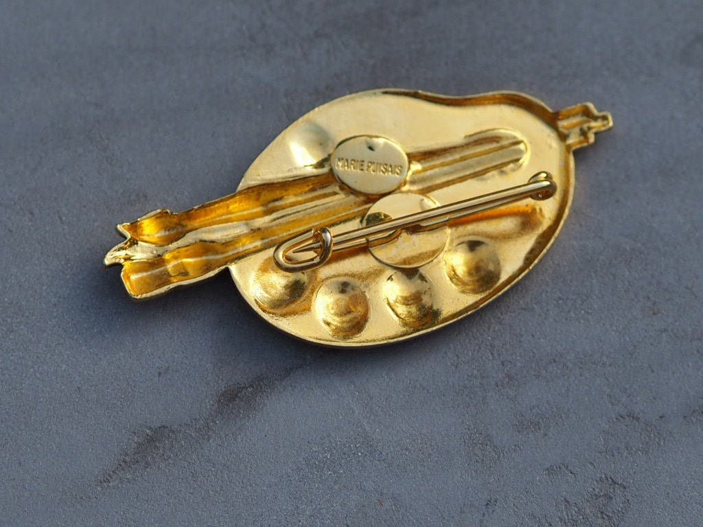 Vintage artist palette brooch - Natalia Willmott