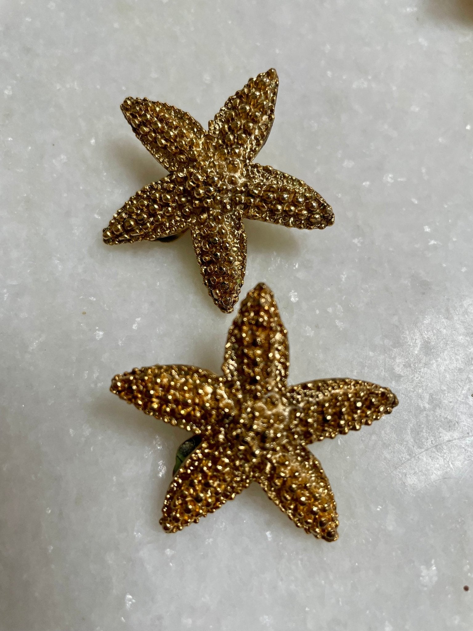 Vintage "bobbly" starfish clip on earrings - Natalia Willmott