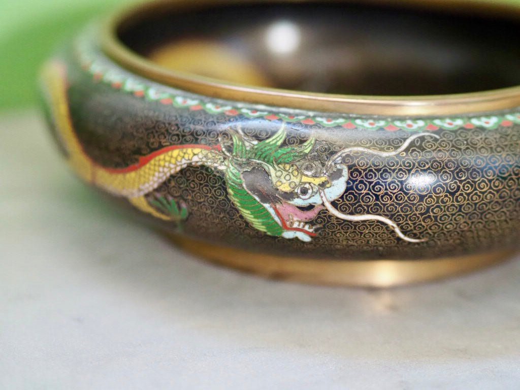 Vintage Cloisonné bowl with dragons - Natalia Willmott