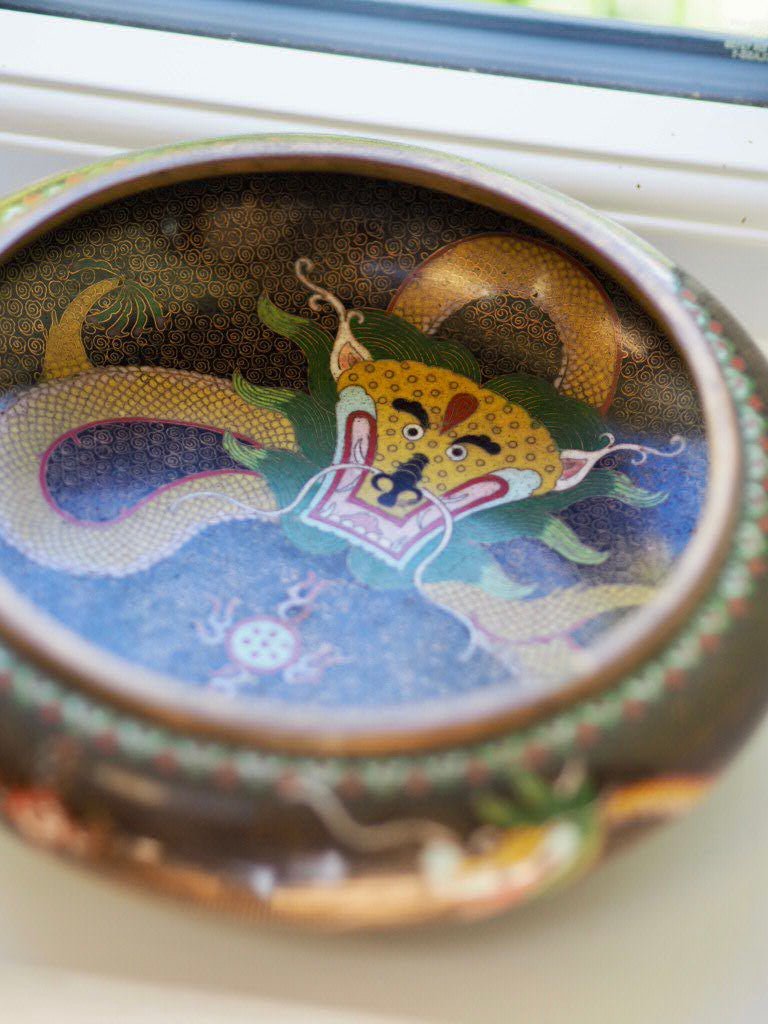 Vintage Cloisonné bowl with dragons - Natalia Willmott