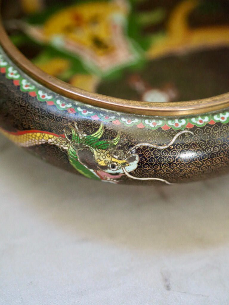 Vintage Cloisonné bowl with dragons - Natalia Willmott