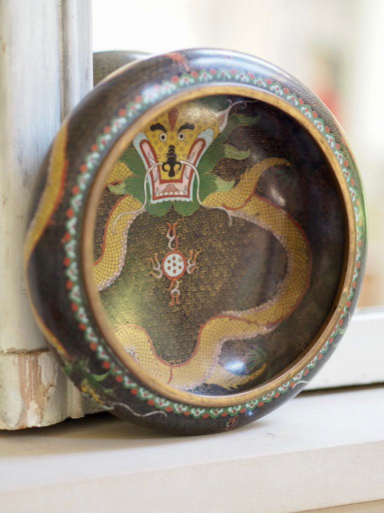 Vintage Cloisonné bowl with dragons - Natalia Willmott