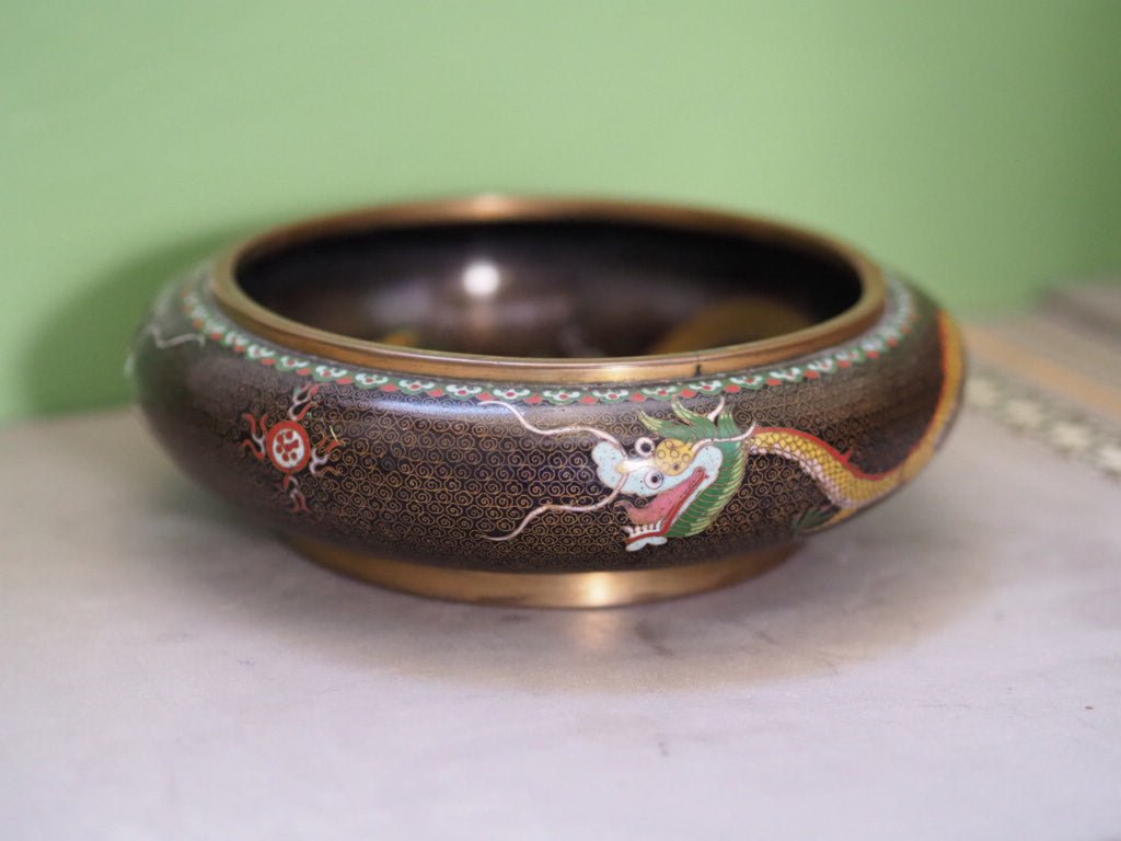 Vintage Cloisonné bowl with dragons - Natalia Willmott