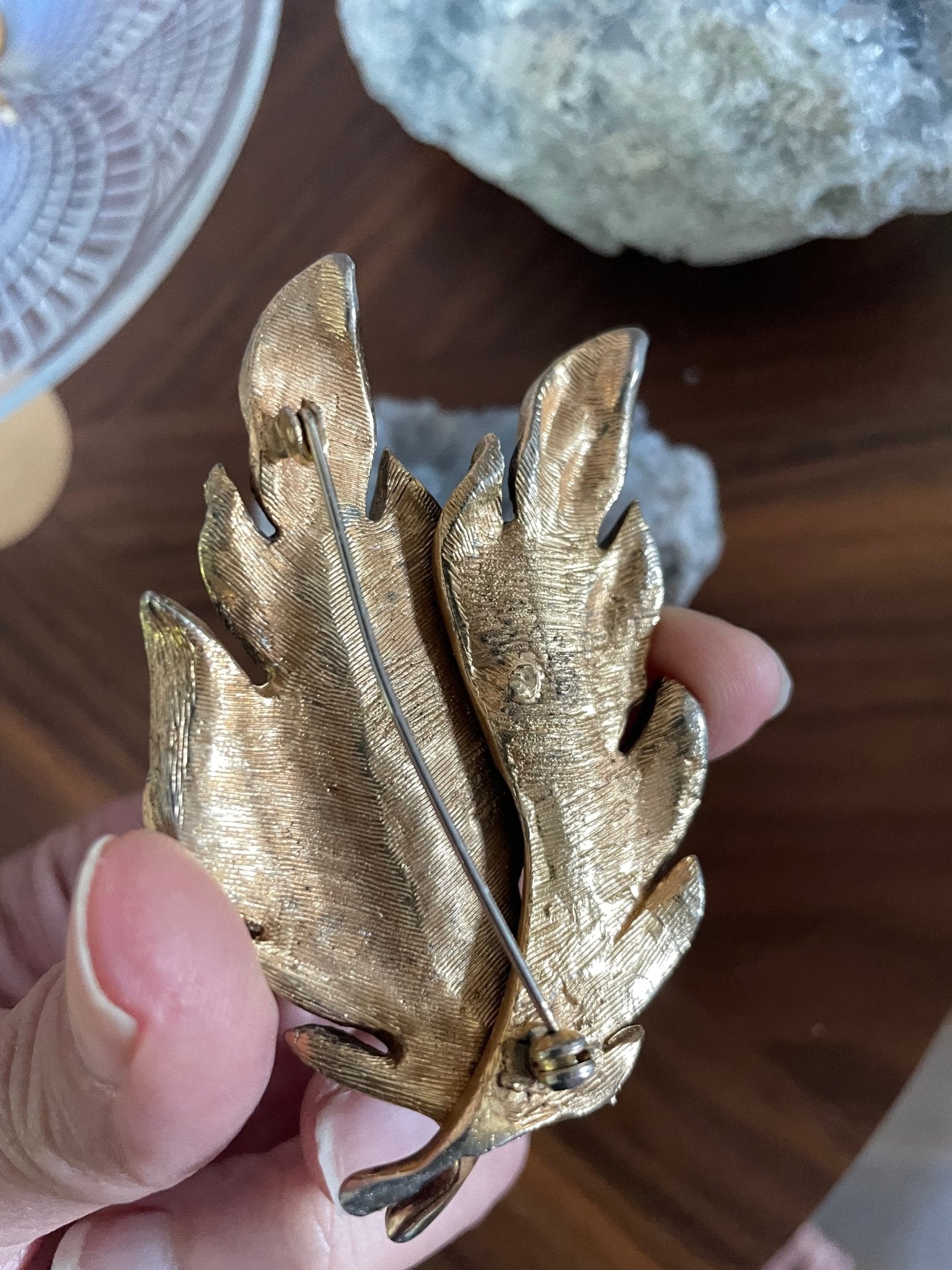 Vintage double leaf brooch - Natalia Willmott