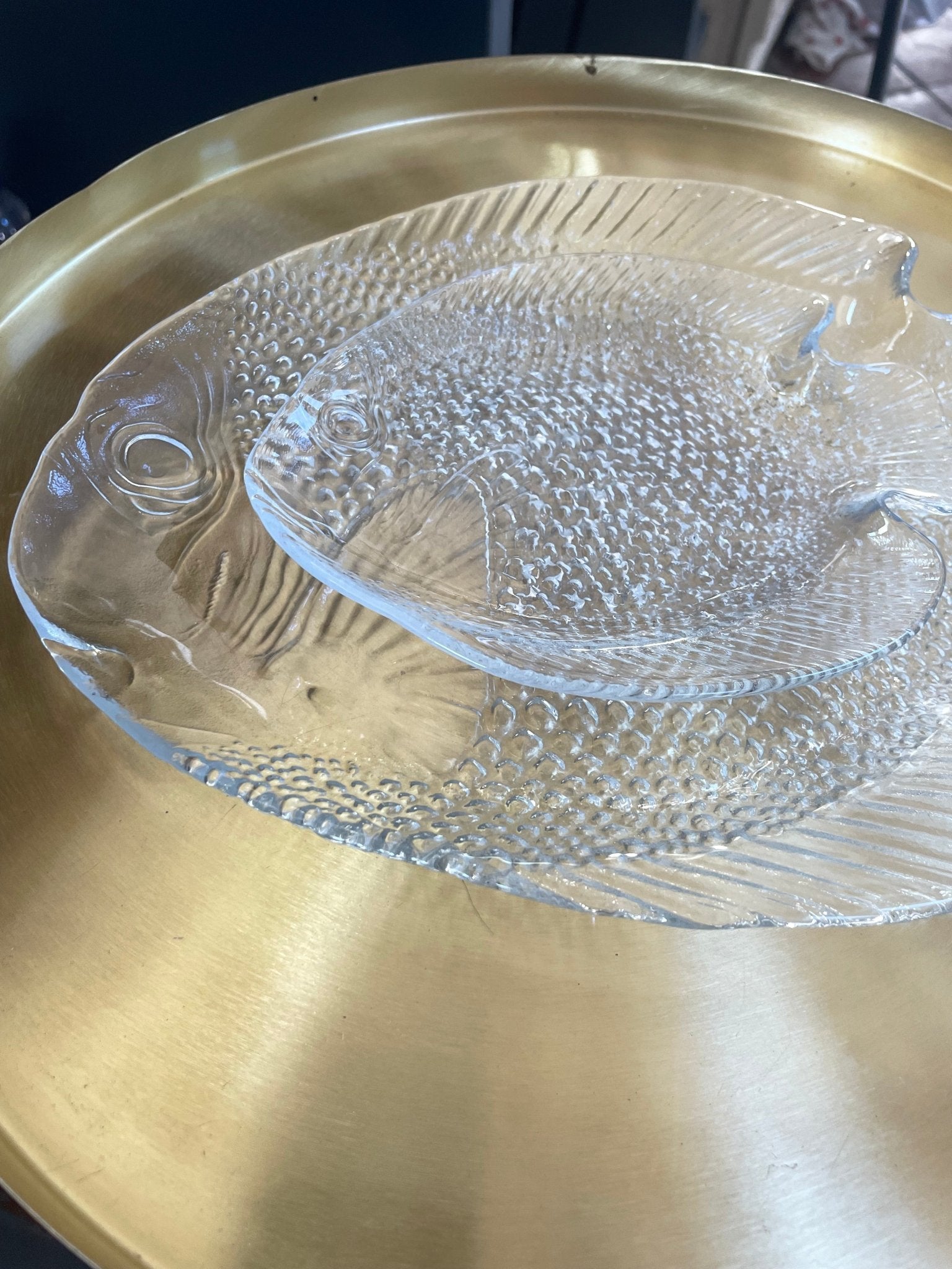 Vintage fish Arcoroc glass plate - Natalia Willmott