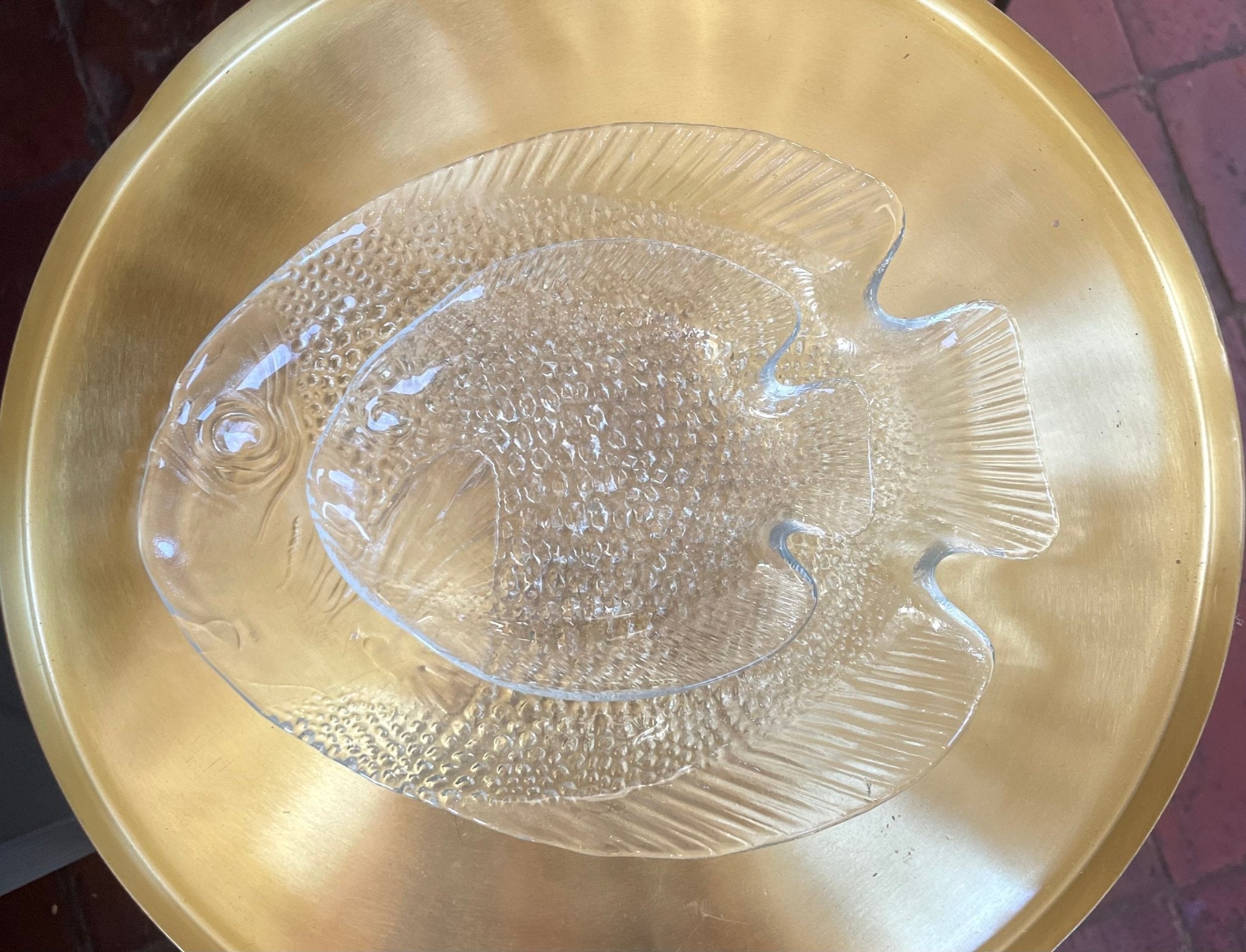 Vintage fish Arcoroc glass plate - Natalia Willmott