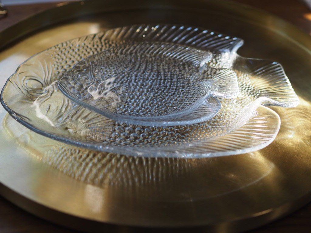 Vintage fish Arcoroc glass plate - Natalia Willmott