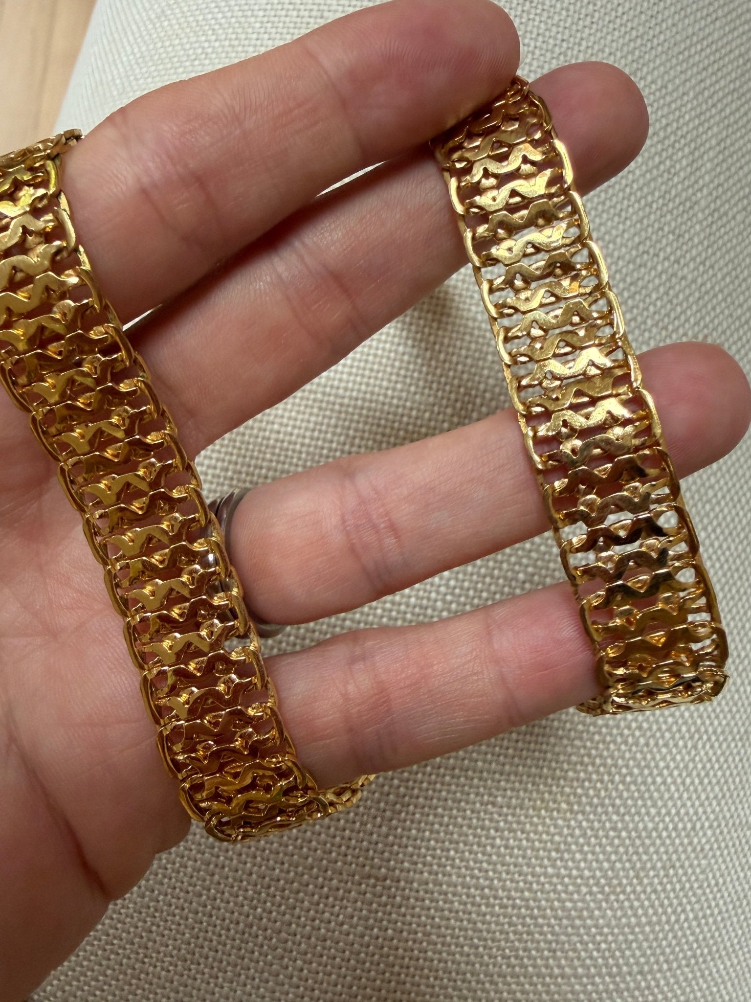 Vintage Flat Woven Gold Plated Collar Necklace by Monet - Natalia Willmott