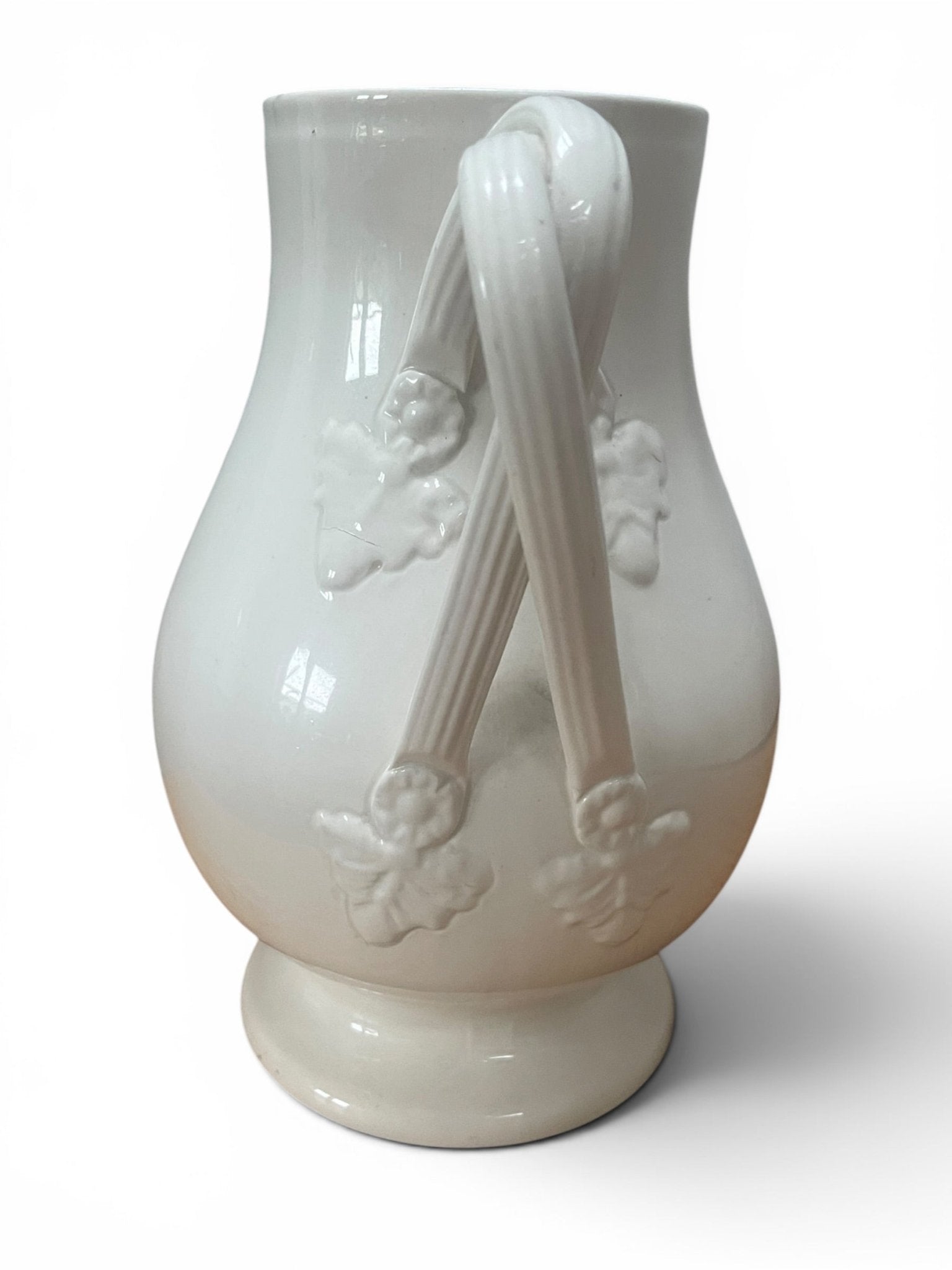 Vintage Leedsware Creamware Jug with Applied Acorn Decoration - Natalia Willmott