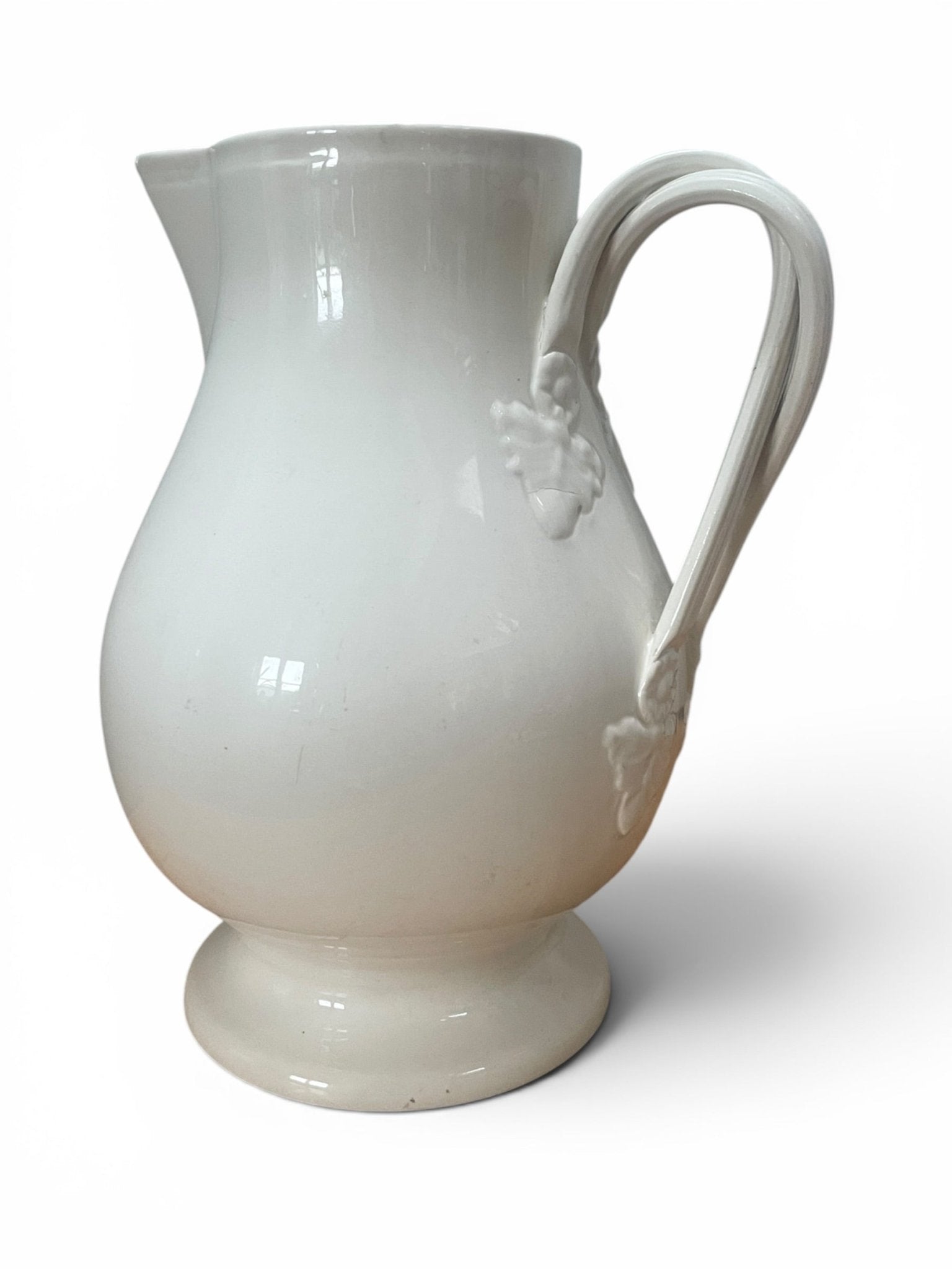 Vintage Leedsware Creamware Jug with Applied Acorn Decoration - Natalia Willmott
