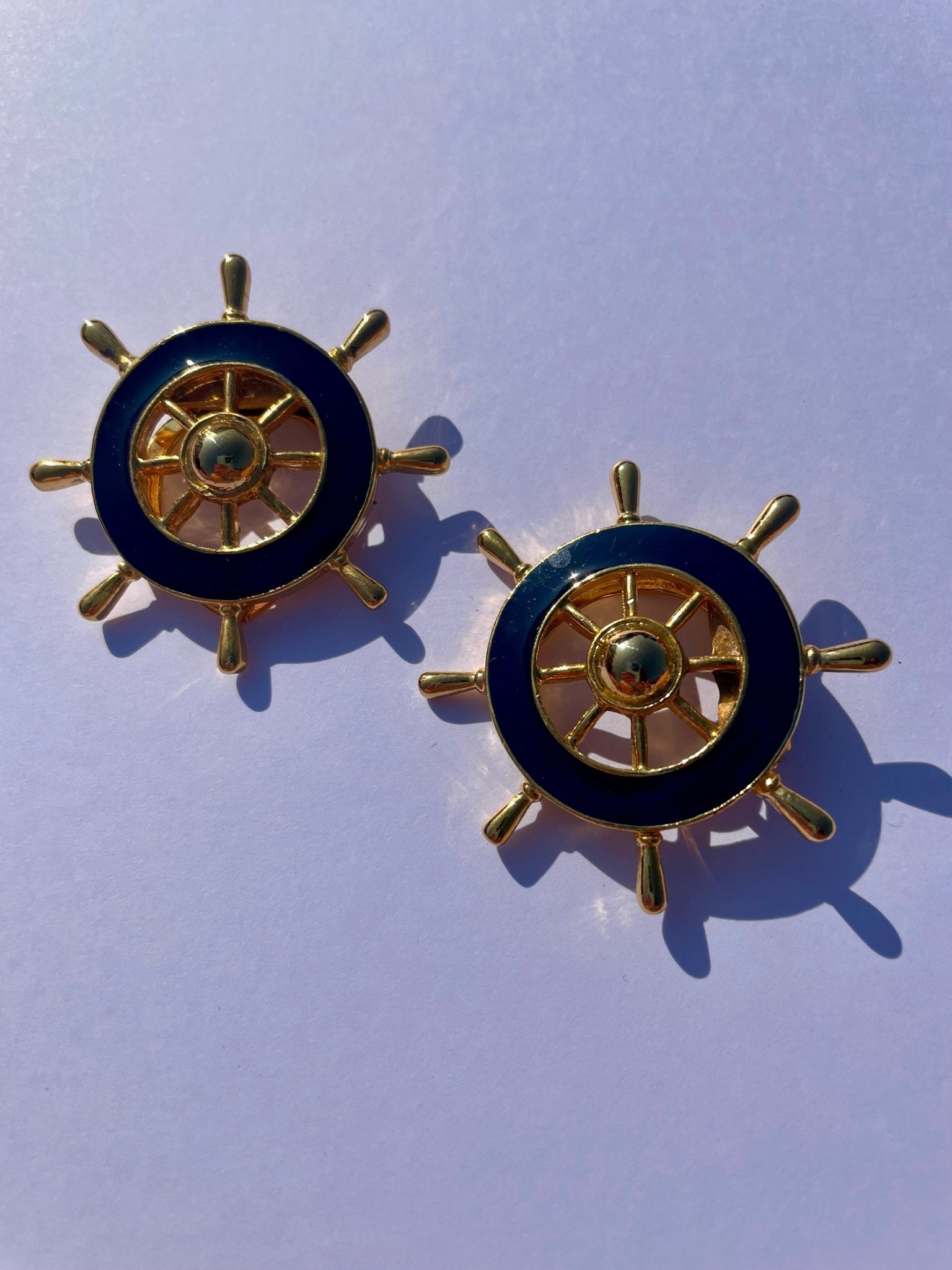 Vintage nautical ship wheel scarf clip - Natalia Willmott